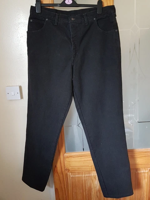 Lands' End Heavy Black Jeans Size 37" waist 28" leg Square Rigger classic Jeans