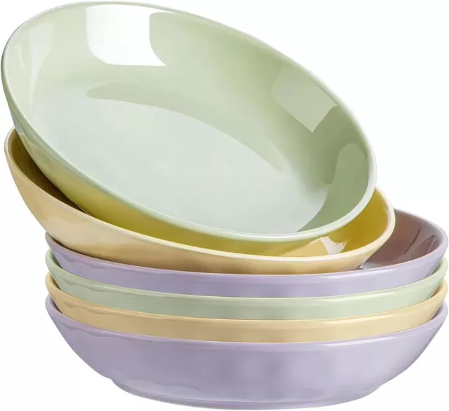 Porcelain Dinner Plates Set of 6 Dishwasher & Microwave Safe 8 inch Salad Plates