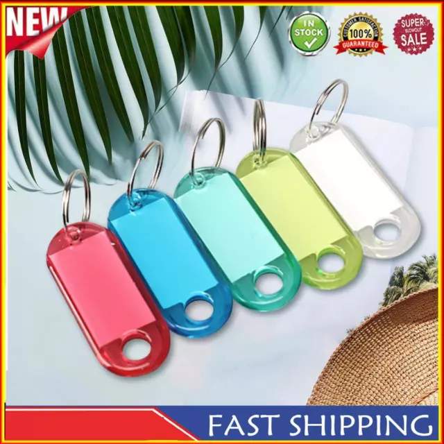 60PCS Plastic Label Window Key Tags with Flap for Luggage with Strong Split Ring
