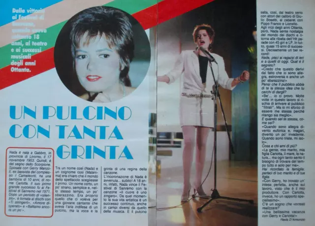 Clipping Ritaglio di Giornale Werbung Italian 1985 NADA MALANIMA  2 pagine