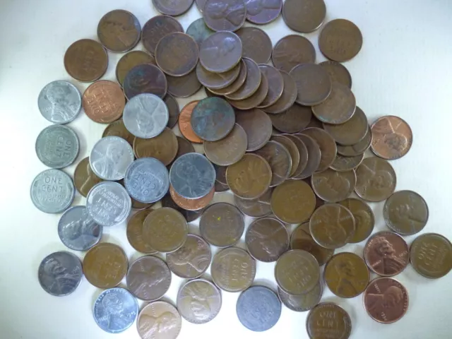 Lot of 95 Lincoln Cents from the 40's and 50's