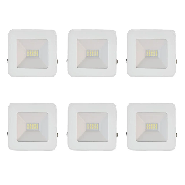 6 x Müller-Licht LED Fluter Pete Weiß IP65 10W 700lm Tageslicht 6500K UVP 59€