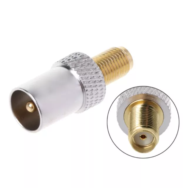 SMA Female Jack To TV IEC Male Plug Coaxial Adapter RF Connector Nickel Plated