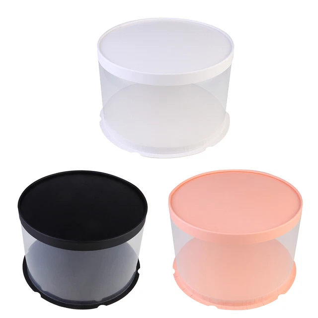 3 piezas caja de pastel cajas de regalo tapas presenta contenedor de plástico negro