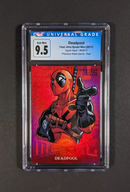 2017 Fleer Ultra Spider-Man "Deadpool MM12" Red Precious Metal Gems - CGC 9.5