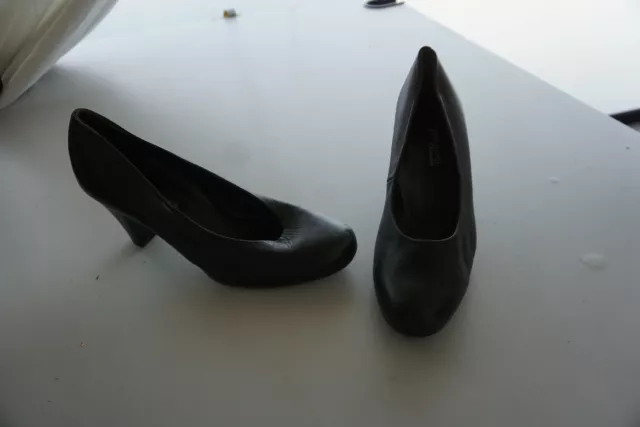 Chic Paul Green Chaussures pour Femmes Pompes de Soirée Gr.4/37 Cuir Noir Top