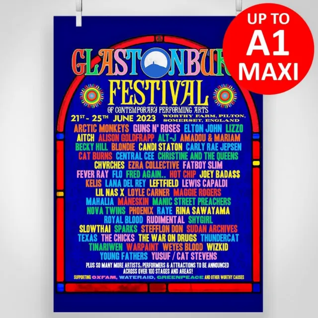 GLASTONBURY FESTIVAL 1999 Line-up Poster.BLONDIE.MUSE.QOTSA.COLDPLAY.CARL  COX. £6.00 - PicClick UK