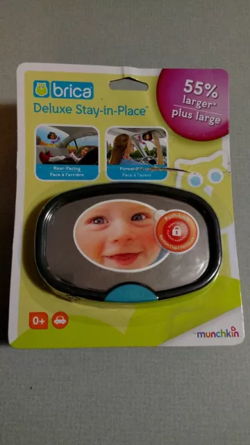 Munchkin Deluxe Stay-in-Place Baby Automobile Mirror NIB