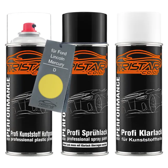 Autolack Spraydosen Set für Kunststoff für Ford Lincoln Mercury D Bright Yellow