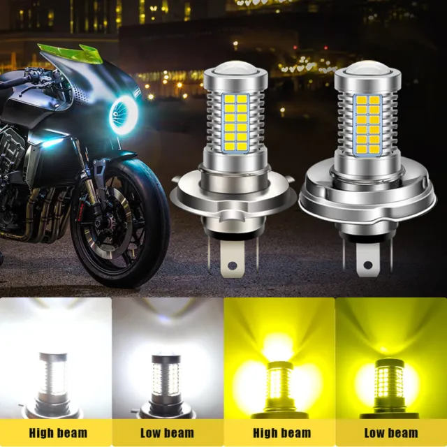 1X Ampoule H4 HB2 9003 3030 LED Moto Phare Lampe Feu Antibrouillard Jaune  10-30V