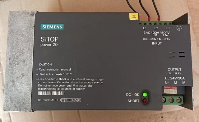 Power supply 380/24 20A Siemens sitop 6EP1436-1SH01 / #A 2T3K 3065