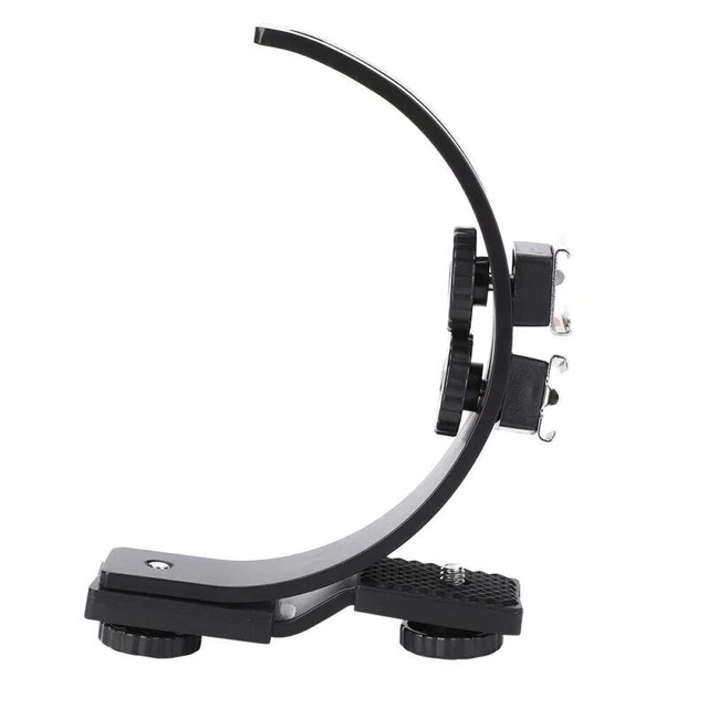 Universal Dual Hot Shoe Flash Fill Light Bracket for Camera