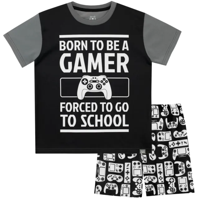 Gamer Short Pyjama Set Kids Boys 6 7 8 9 10 11 12 13 Years PJs Nightwear Shorts