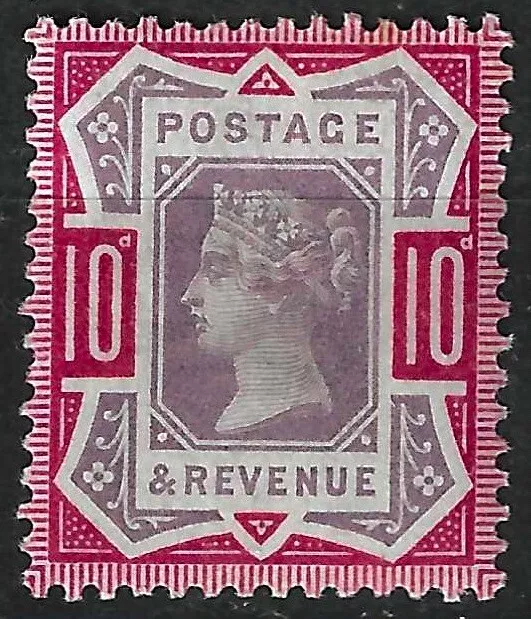 GB SG210 QV 1887 10d Dull Purple & Carmine, Jubilee Issue, Unmounted Mint