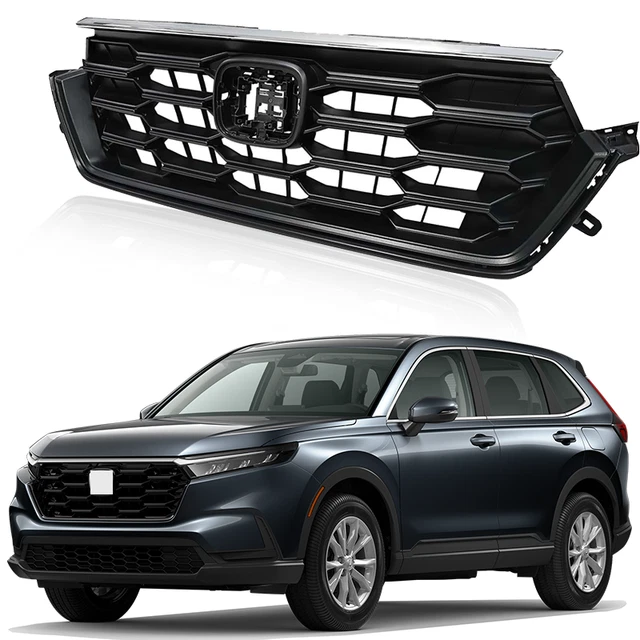 OESTYLE FRONT BUMPER Grill Black&Chrome Grille For 20232024 Honda CRV