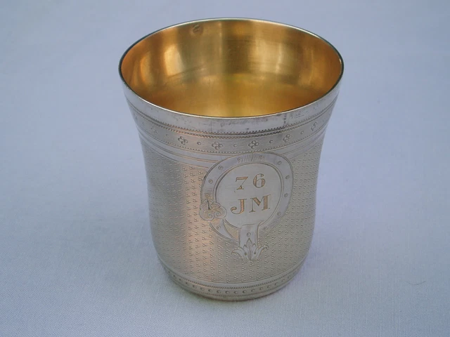 Timbale En Argent Massif Monogrammée P W - Orfèvre Gabert Henry - 91g