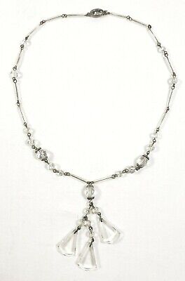 Vintage Czech Art Deco Crystal Bead Necklace