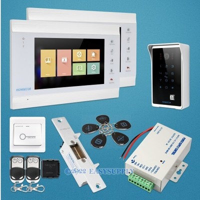Homsecur 7" Kit Interphoen Vidéo Appel Entrée Accès RFID pour Sécurité Maison 