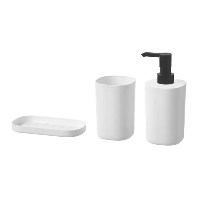 SET 3 PEZZI bagno Ikea Storavan dispenser sapone supporto