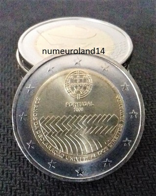 CPO Pièce de Monnaie En Coincard Carte D'Information Portugal 2008 Droits L'Homme 