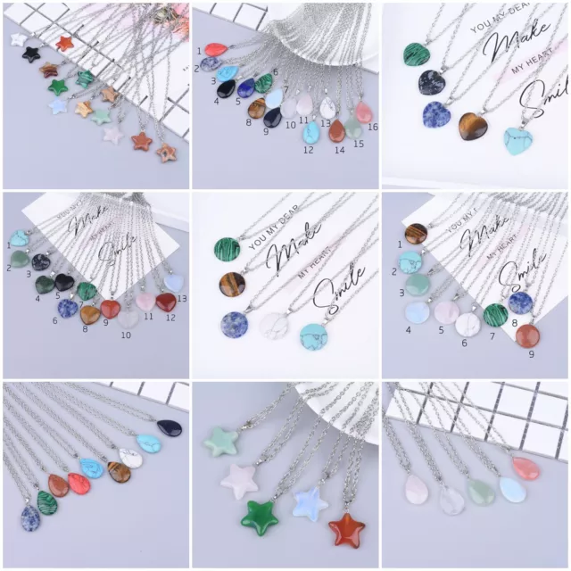 wholesale lot of 20 gemstone pendant necklaces bulk jewelry