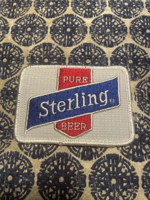 Sterling Beer Patch Iron On Trucker Hat 70s 80s Rare Logo 4” Pure