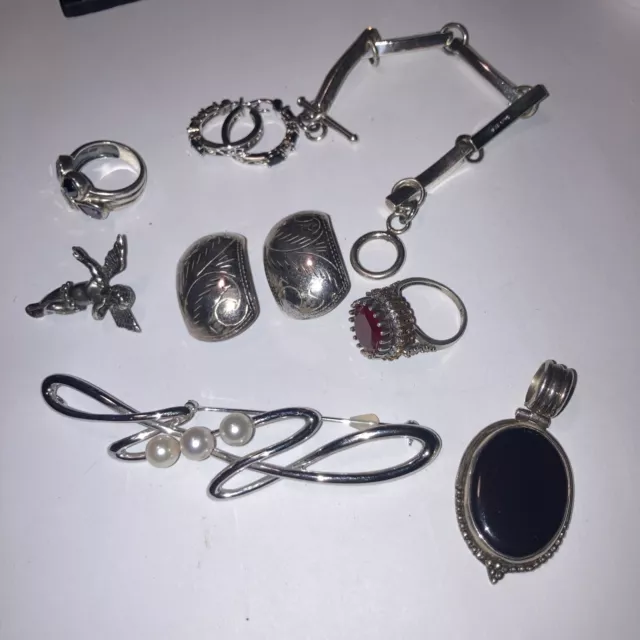 925 Sterling Silver Jewelry Lot 85.5 Gram Scrap Or Not