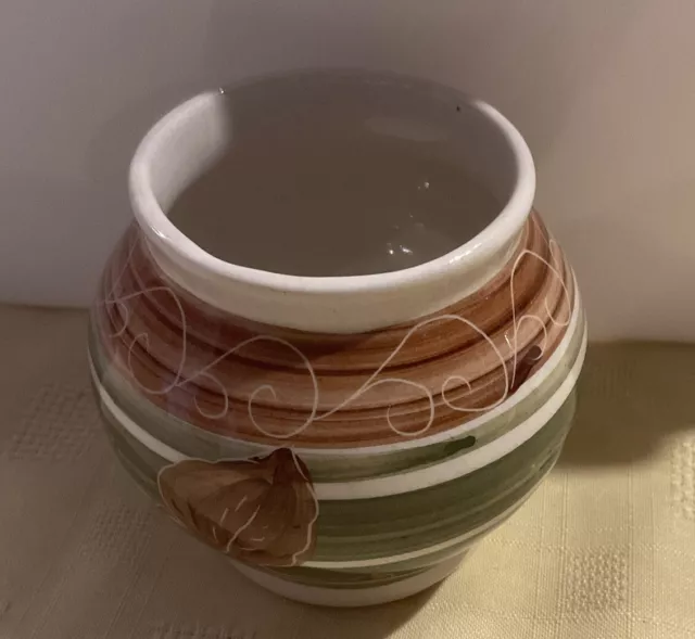 Vintage Welsh Dee Cee Pottery Pot, Honey Made in Wales Green Brown and White