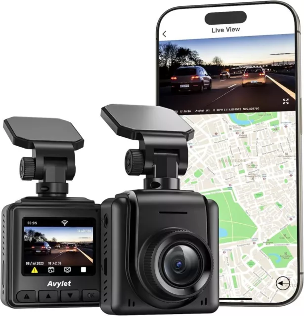 Dashcam Auto WiFi 2K Mini Vorne Autokamera GPS WDR Nachtsicht IPS-Bildschirm