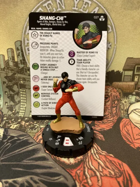 Shang-Chi 027 Uncommon Figure W/Card War Of Realms Heroclix Marvel