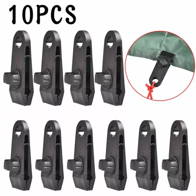 10Pc Tarp Clamp Awning Tent Canopy Clip Snap Canvas Anchor Gripper Nylon Plastic