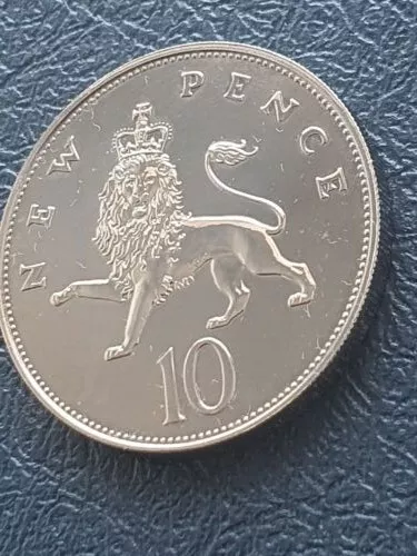 1976 PROOF 10p Crowned Lion Ten New Pence Coin  BUNC