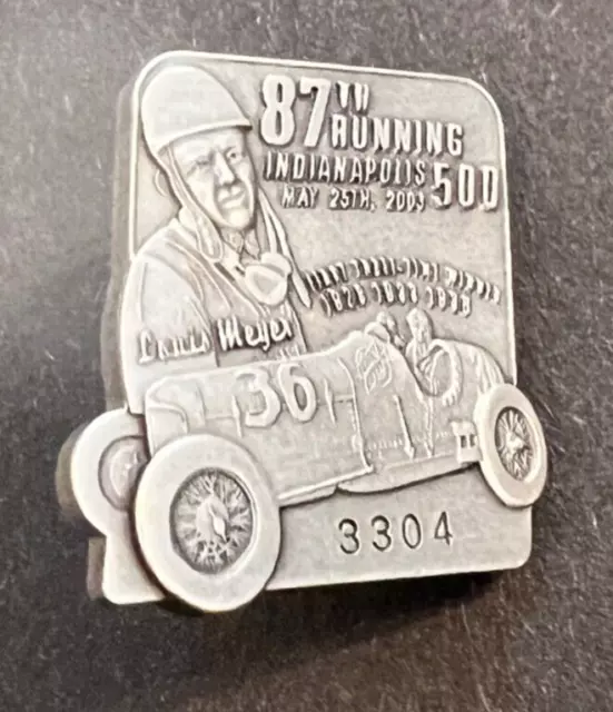 2003 Indy 500 SILVER Pit Pass Badge Pin #3304 Ferran  Winner