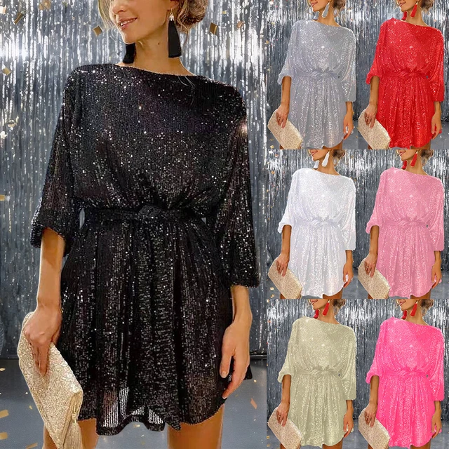 KOEMCY Damen A-Linie Kleid Mit Quadratischem Ausschnitt - Elegantes Cocktailkleid Für Partys