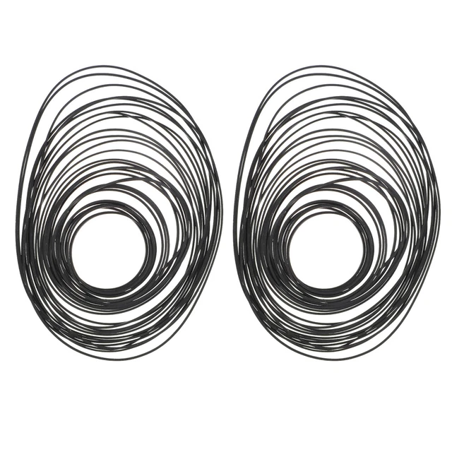Lot De 100 Courroies Carrées Pour Magnétophone Cassette - Longueur 40-135 Mm, Largeur 1 Et 3 Mm, Caoutchouc Noir