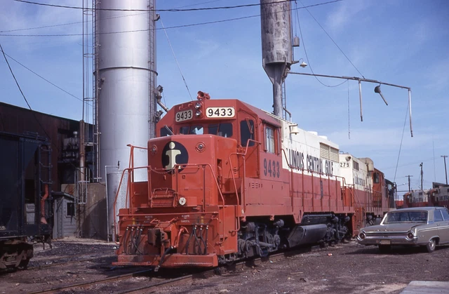 Original Slide ICG Illinois Central Gulf GP28 #9433+8279 Jackson MS 1973