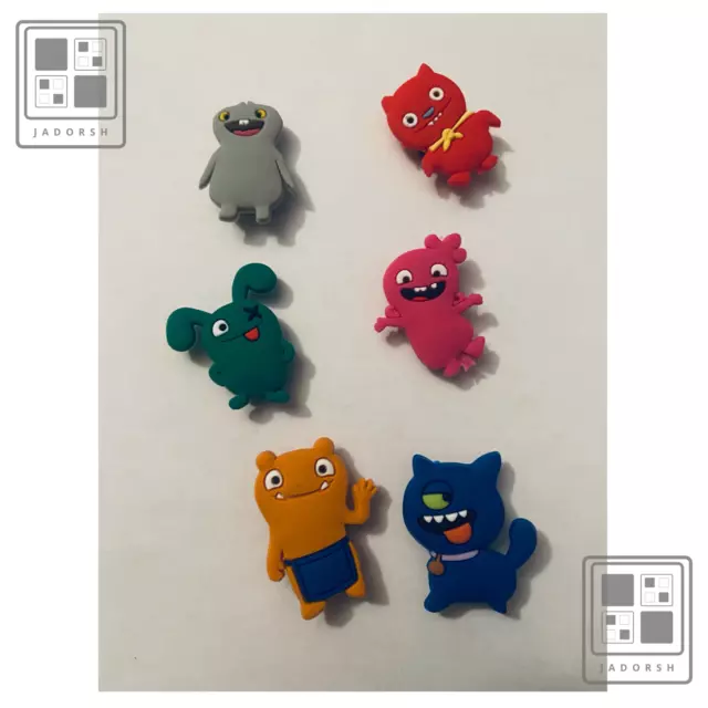 6 Pc Ugly Dolls Inspired PVC Cartoon Kids Child Shoe charms Compatible W/ Crocs