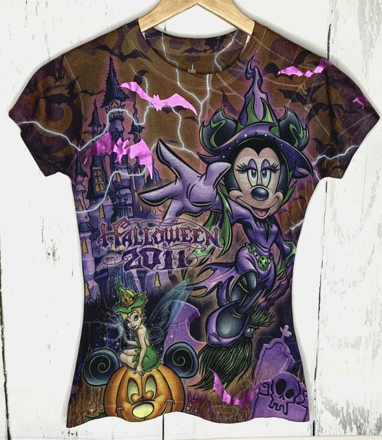 Disney Parks Haunted Mansion Shirt All Over Print Minnie Mouse 2011 Small