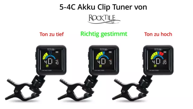 Akku USB Clip LCD Mini Gitarre Stimmgerät Bass Ukulele Violine Chromatic Tuner 3
