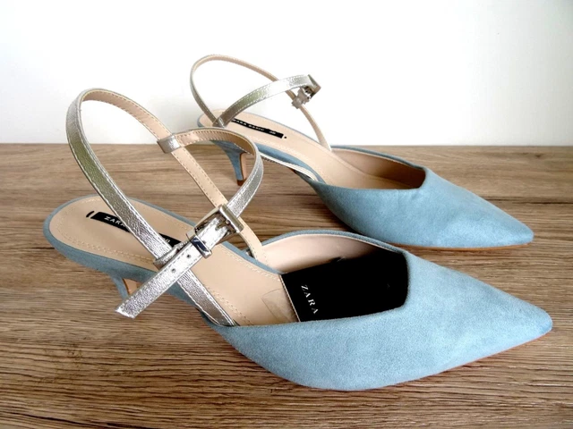 Slingback Zara High Heels Blau ZARA BLUE CONTRSTING Slingback