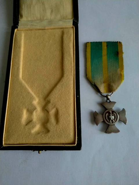 Ww2 GDF regia Guardia di Finanza Medaglia Merito Servizio con Scatola Johnson