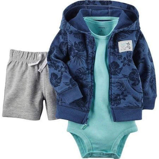 Carter's NWT NB 3M Infant Boy 3Pc Tropical Cardigan Bodysuit Set $30