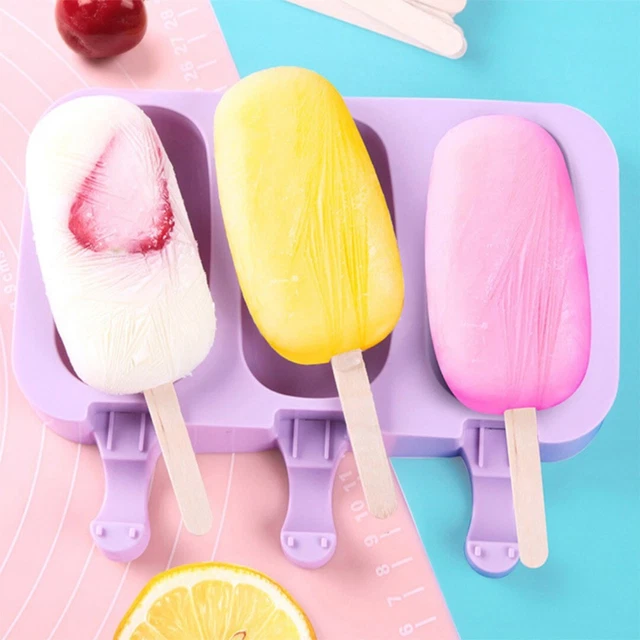 Molde de silicona para helado hágalo usted mismo paletas congeladas para fabricante de postres con palos de 50 piezas