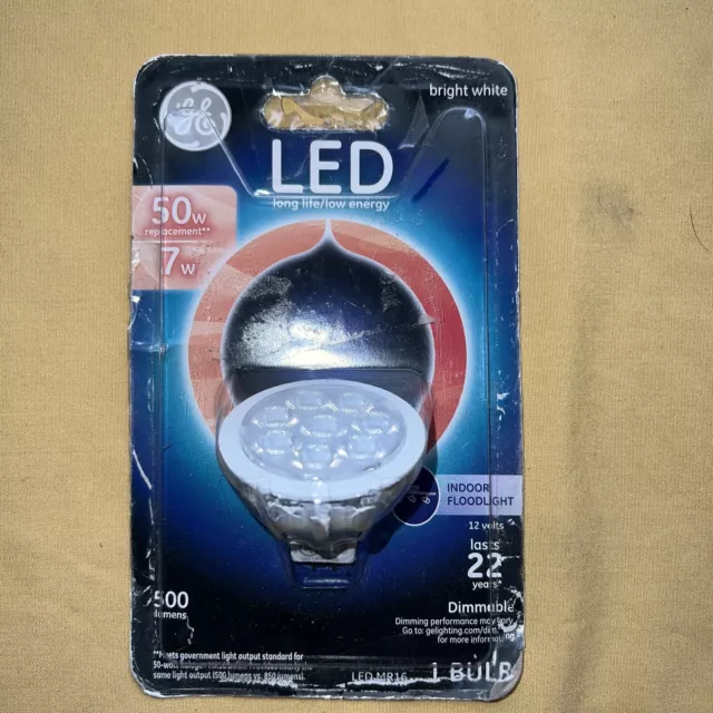 NEW GE LED MR16 Indoor Bulb 7 Watt 50W 3000K Bright White Dimmable ...