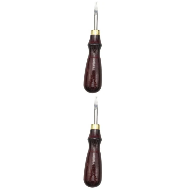 Cortadora de cuero biseladora de cuero con mango de madera de 1,0 mm 2 piezas