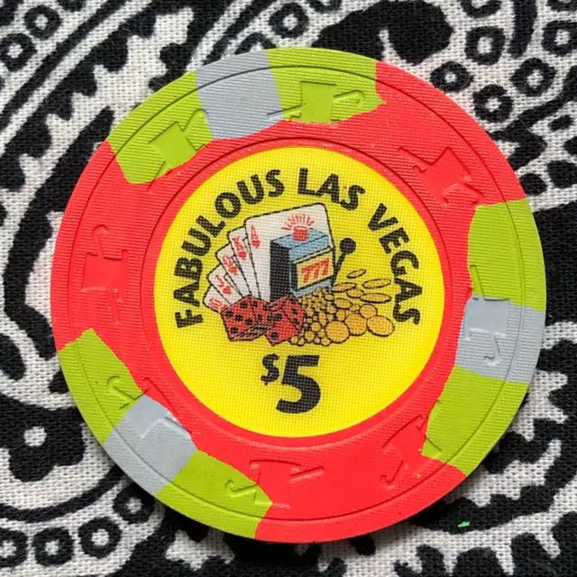 Fabulous Las Vegas $5 Fantasy Home Poker Paulson Gaming Casino Chip