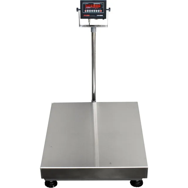 Optima Scale 24inx24in Stainless Bench Scale- 500lb Cap 0.1lb Display  Increments
