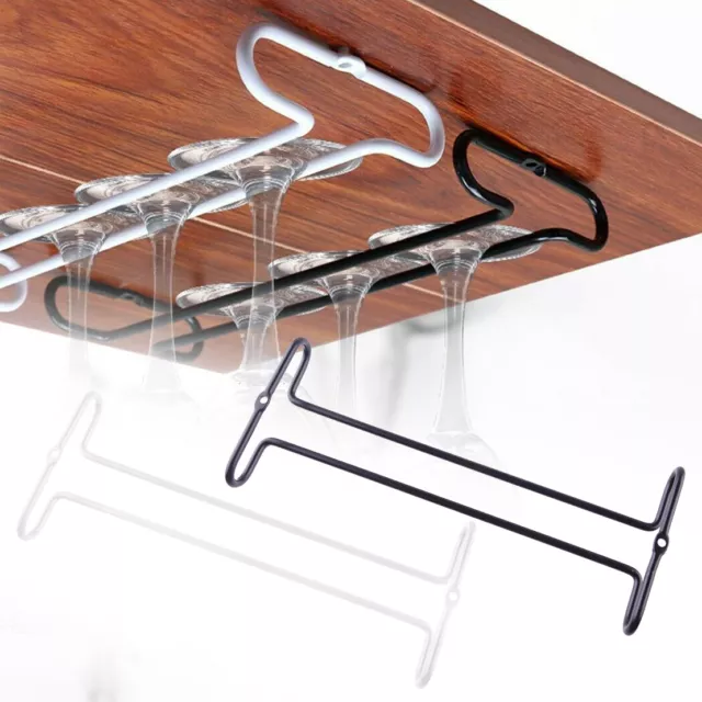 26cm Wine Glass Rack Under Cabinet Shelf Bar Holder Stemware Storage Hanger