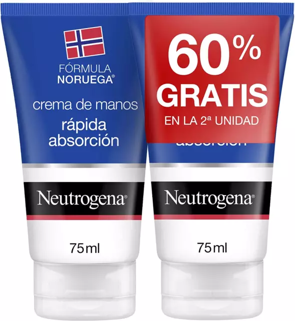 Neutrogena Crème Pour Mains À Absorption Rapide Duplo, 75 Ml - Lot De 2