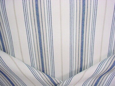 1-1/2Y Lee Jofa 2018147 Cassis Marina Blue White Linen Stripe Upholstery Fabric